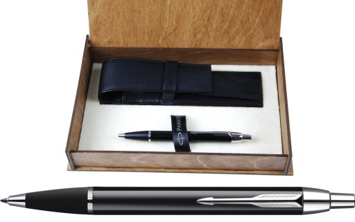 PARKER IM długopis +ETUI DREWNO GRAWER RR 1Z09