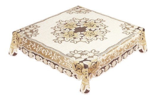 OBRUS ŻAKARDOWY KWADRATOWY 120x120 KREMOWY 05411