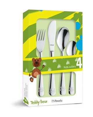 AMEFA TEDDY BEAR SZTUĆCE DLA DZIECKA 4 CZĘŚCI
