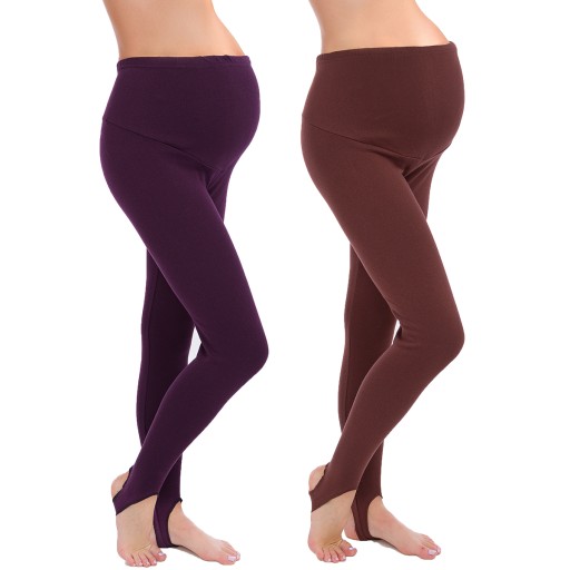2X LEGGINSY OCIEPLANE CIĄŻA ZAPIĘTKA GETRY PREG-LS