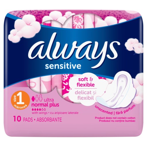 ALWAYS SENSITIVE ULTRA NORMAL PLUS PODPASKI 10 SZT