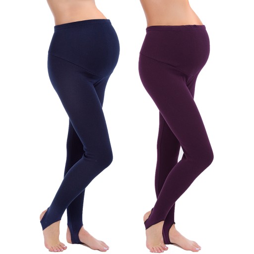 2X LEGGINSY OCIEPLANE CIĄŻA ZAPIĘTKA GETRY PREG-LS