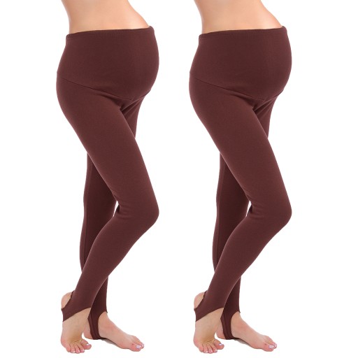 2X LEGGINSY OCIEPLANE CIĄŻA ZAPIĘTKA GETRY PREG-LS
