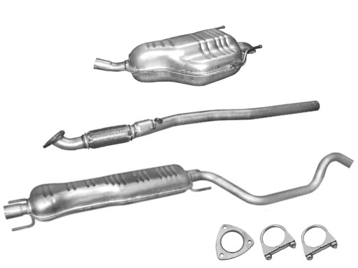 OPEL ZAFIRA B / 1.6 (85kW) / 1.8 (103kW) / TŁUMIKI + USZCZELKA + OBEJMY