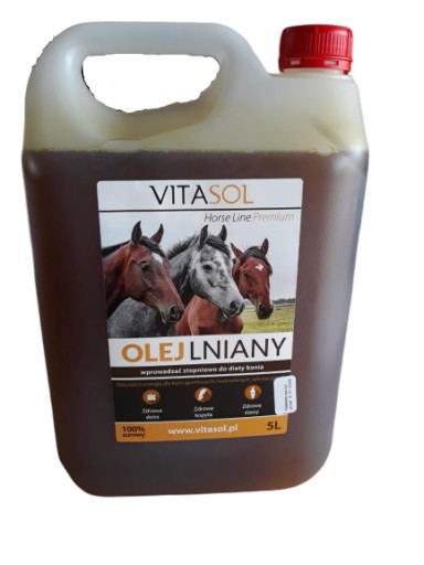 Olej Lniany dla koni NATURALNY