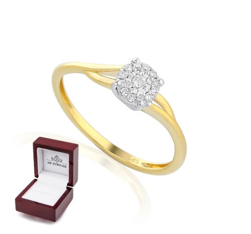 ZŁOTY PIERŚCIONEK Z BRYLANTAMI 0,09ct