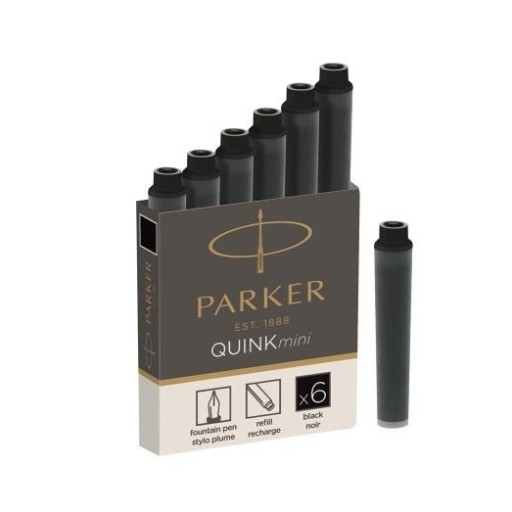 Parker Naboje do pióra atrament 6 szt. czarne MINI