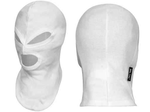 Kominiarka Balaclava 3 Otwory Bawełniana Czapka MIL-TEC Biała +Gratis