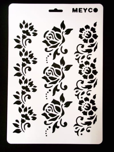 SZABLON PLASTIKOWY decoupage A4 biały