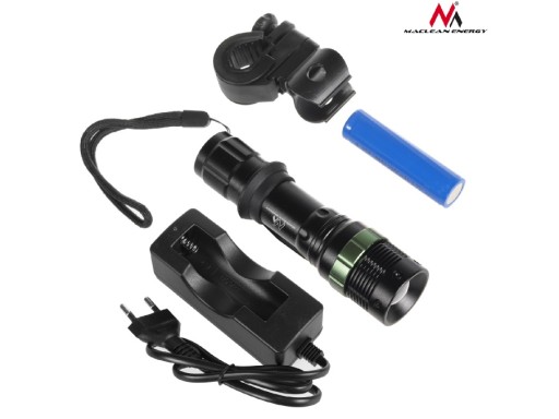 LAMPA LATARKA ROWEROWA CREE LED UCHWYT + ŁADOWARKA