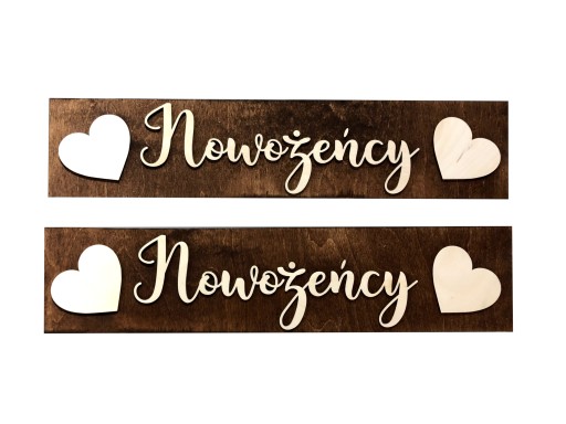 ŚLUBNE TABLICE DO SAMOCHODU DREWNIANE NOWOŻEŃCY