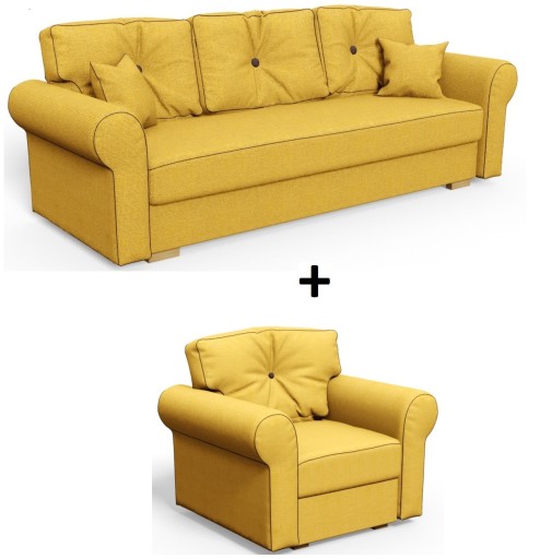 Zestaw LION 3+1 Sofa Rozkładana Wersalka Fotel