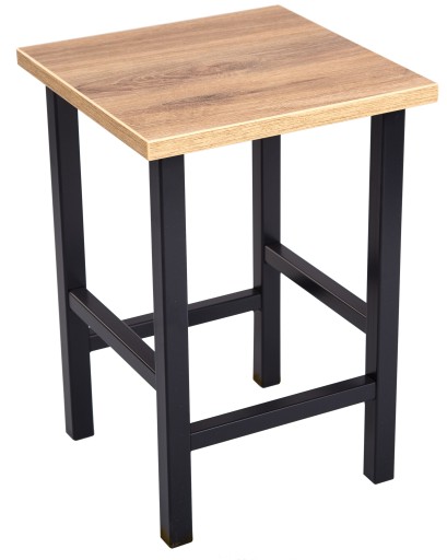 Solidny TABORET metalowy loft -mebel ZŁOŻONY bez skręcania- hoker - T45/kw