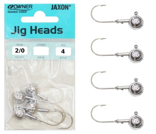 4x GŁÓWKA JIGOWA 2/0 PRECISION SREBRNA 8g OWNER