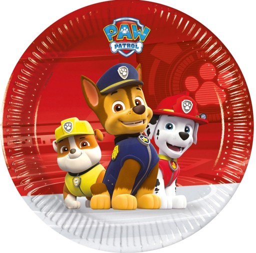 TALERZYKI PAPIEROWE PSI PATROL URODZINY 20cm-7751