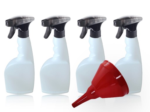4 x BUTELKA Z ATOMIZEREM SPRYSKIWACZ 750ml + LEJEK