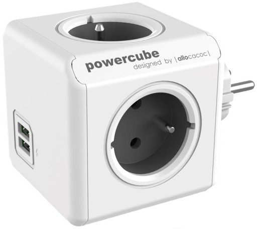 Listwa kostka allocacoc PowerCube 4 gniazda 2xUSB