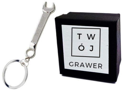 Brelok Metalowy Klucz do Kluczy Grawer + ETUI