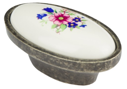 GAŁKA MEBLOWA CYPR PORCELANA/PATYNA