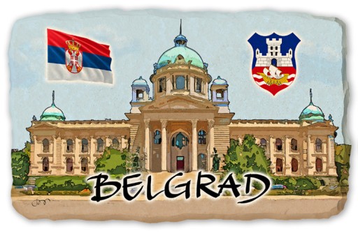 BELGRAD HERB SERBIA magnes na lodówkę kamień 538