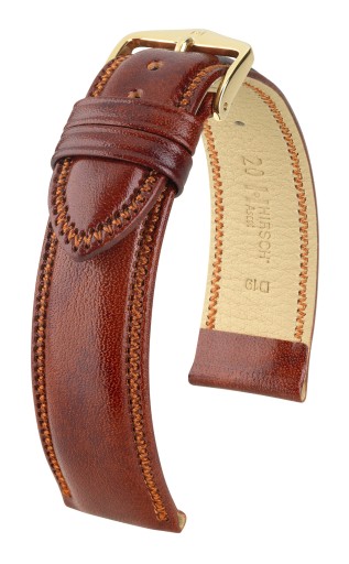 PASEK DO ZEGARKA HIRSCH ASCOT ZŁOTY BRĄZ 20 mm