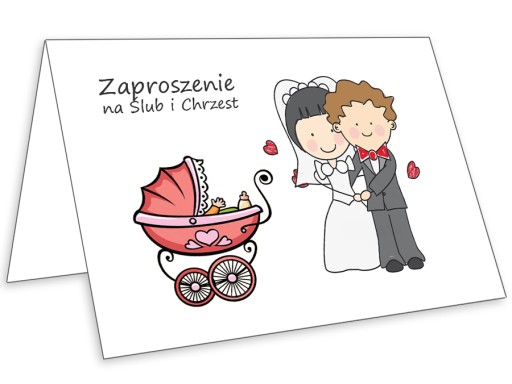 ZAPROSZENIA NA CHRZEST I ŚLUB 2w1 ZAWIESZKI GRATIS