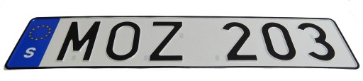 SZWEDZKA TABLICA REJESTRACYJNA