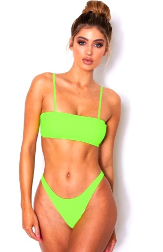 STRÓJ KĄPIELOWY BIKINI NEON-owy BANDEAU LEMON L