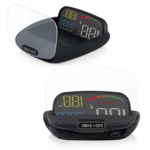 WYŚWIETLACZ PROJEKTOR LED LCD HUD OBD2 GPS C800