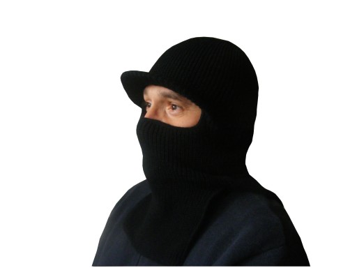 CZAPKA KOMINIARKA Z DASZKIEM MĘSKA CZARNA ZIMOWA