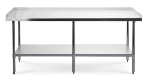STÓŁ PRZYŚCIENNY ROBOCZY BLAT NIERDZEWNY 2100 MM