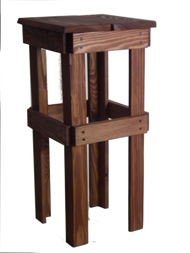 Drewniany Wysoki taboret hooker stołek 70cm 32x32