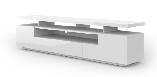 Szafka RTV EVA PREMIUM 195 cm biały połysk + LED
