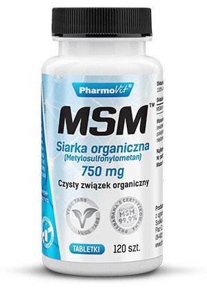 PHARMOVIT MSM SIARKA ORGANICZNA 750mg 120t KOLAGEN