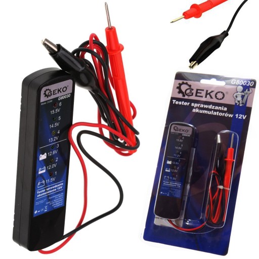 Tester sprawdzania akumulatorów 12V 6 diod LED
