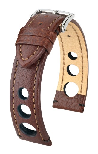 PASEK DO ZEGARKA HIRSCH RALLY RETRO BRĄZOWY 20 MM