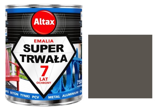 ALTAX EMALIA SUPER TRWAŁA 0,75L - FARBA - SZARY