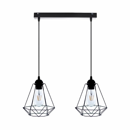 LAMPA Wisząca Loft Retro Edison 2x60W Listwa Linki