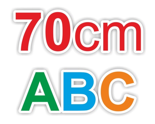 70 cm CYFRY LITERY SAMOPRZYLEPNE LITERKI NAKLEJKI