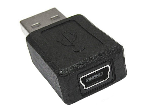 Adapter USB2.0 HighSpeed 480Mb/s A/wtyk-miniB/gniazdo