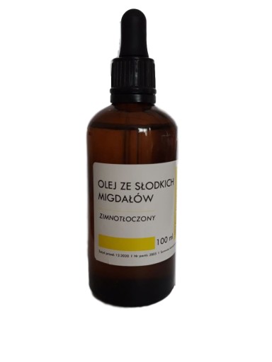 OLEJ ZE SŁODKICH MIGDAŁÓW 100ml zimnotłocz pipeta