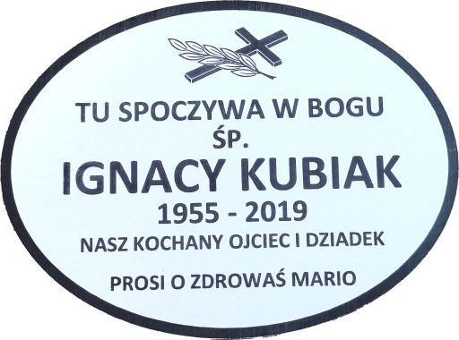 Tabliczka NA GRÓB cmentarz nagrobna grawerem 20x15