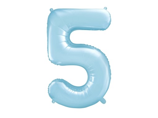 Balon foliowy Cyfra 5 niebieska 86 cm