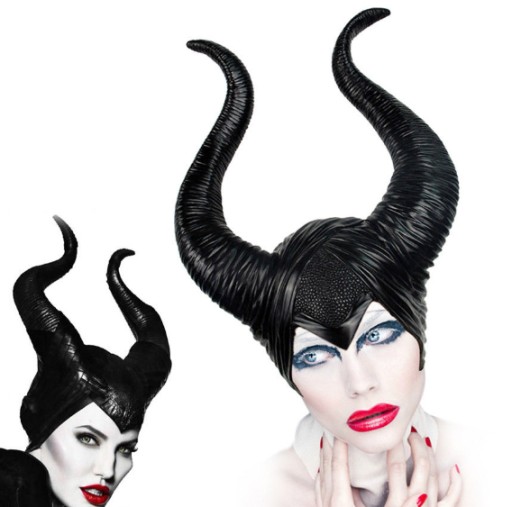 MALEFICENT CZAROWNICA MASKA KOSTIUM ROGI DIABOLINA