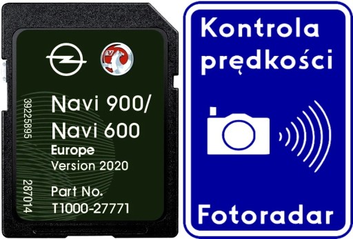 Mapy Europy 2020/2021 Nowe radary Opel Chevrolet NAVI600 NAVI900 (karta SD)