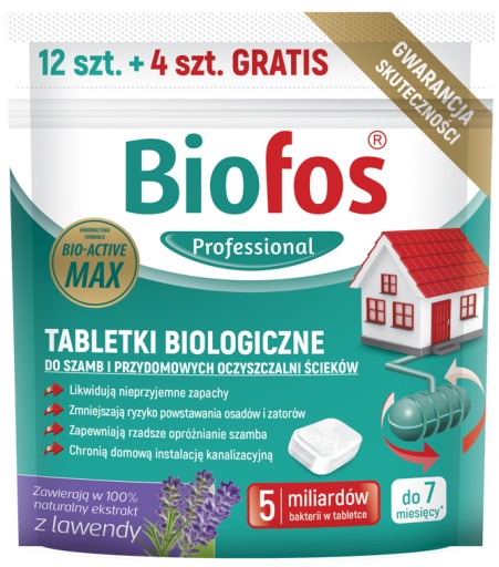 BIOFOS TABLETKI BIOLOGICZNE DO SZAMBA OCZYSZCZALNI