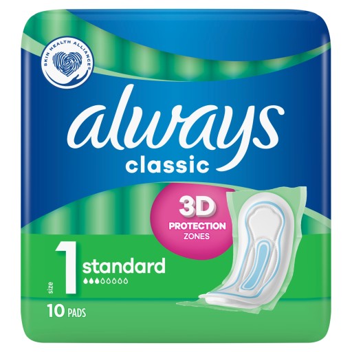 PODPASKI ALWAYS CLASSIC 1 STANDARD BEZ SKRZYDEŁEK 10 SZT.