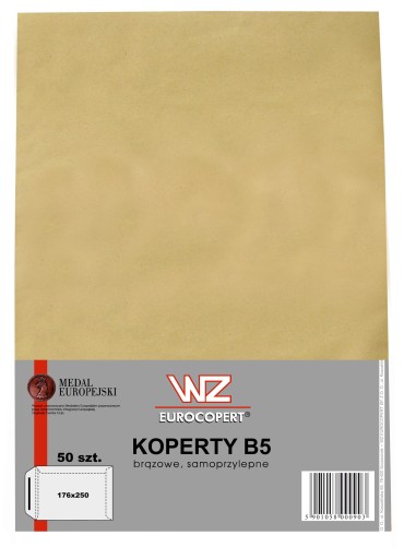 WZ EUROCOPERT KOPERTY B5 z paskiem brązowa KOPERTY papierowe KLASYCZNE