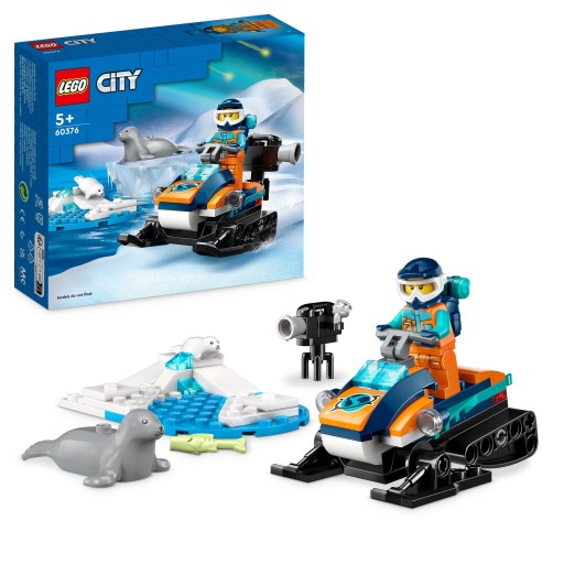ZESTAW LEGO CITY - ARKTYCZNY SKUTER ŚNIEŻNY BADACZA - 60376 + FOKI