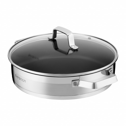 Patelnia tradycyjna z pokrywką Ambition KitchenPro 28cm